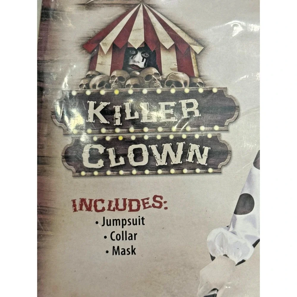 Fun World Killer Clown Costume; Halloween; Dress Up; Boys Size Medium (8)